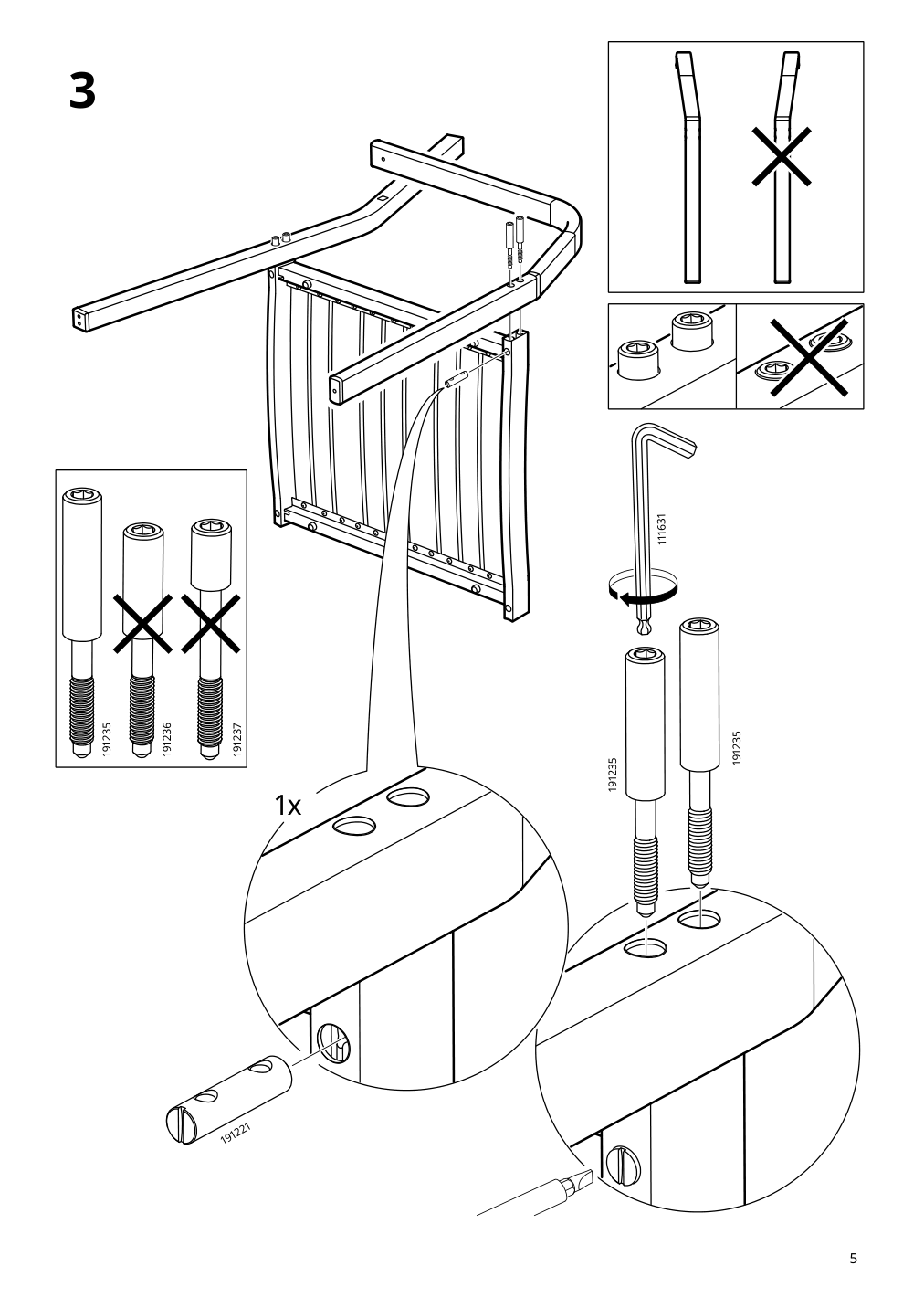 Assembly instructions for IKEA Sjaelland armchair outdoor light gray light brown | Page 5 - IKEA SJÄLLAND table+2 armchairs, outdoor 592.649.04