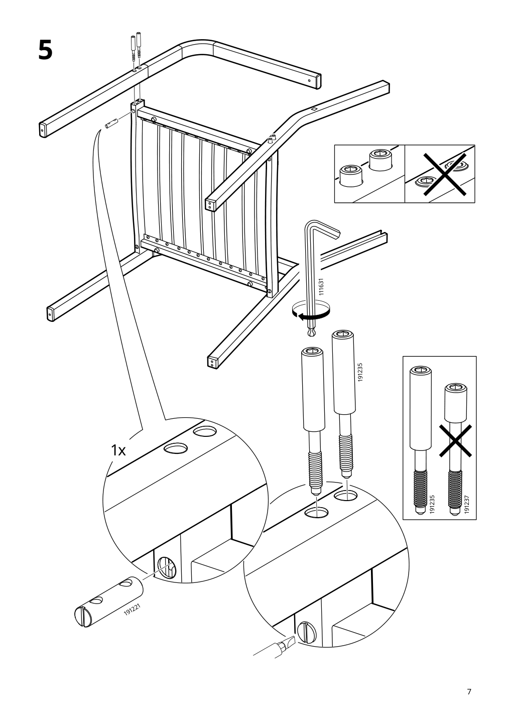 Assembly instructions for IKEA Sjaelland armchair outdoor light gray light brown | Page 7 - IKEA SJÄLLAND table+2 armchairs, outdoor 892.869.14