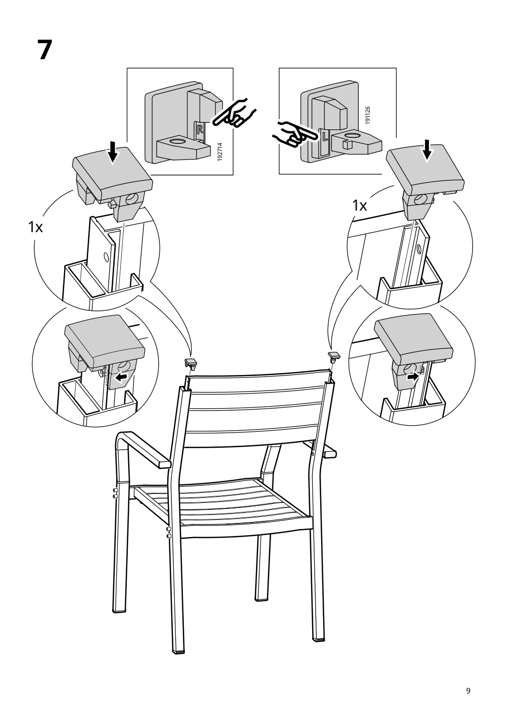 Assembly instructions for IKEA Sjaelland armchair outdoor light gray light brown | Page 9 - IKEA SJÄLLAND table, 2 chairs and bench, outdoor 992.676.32