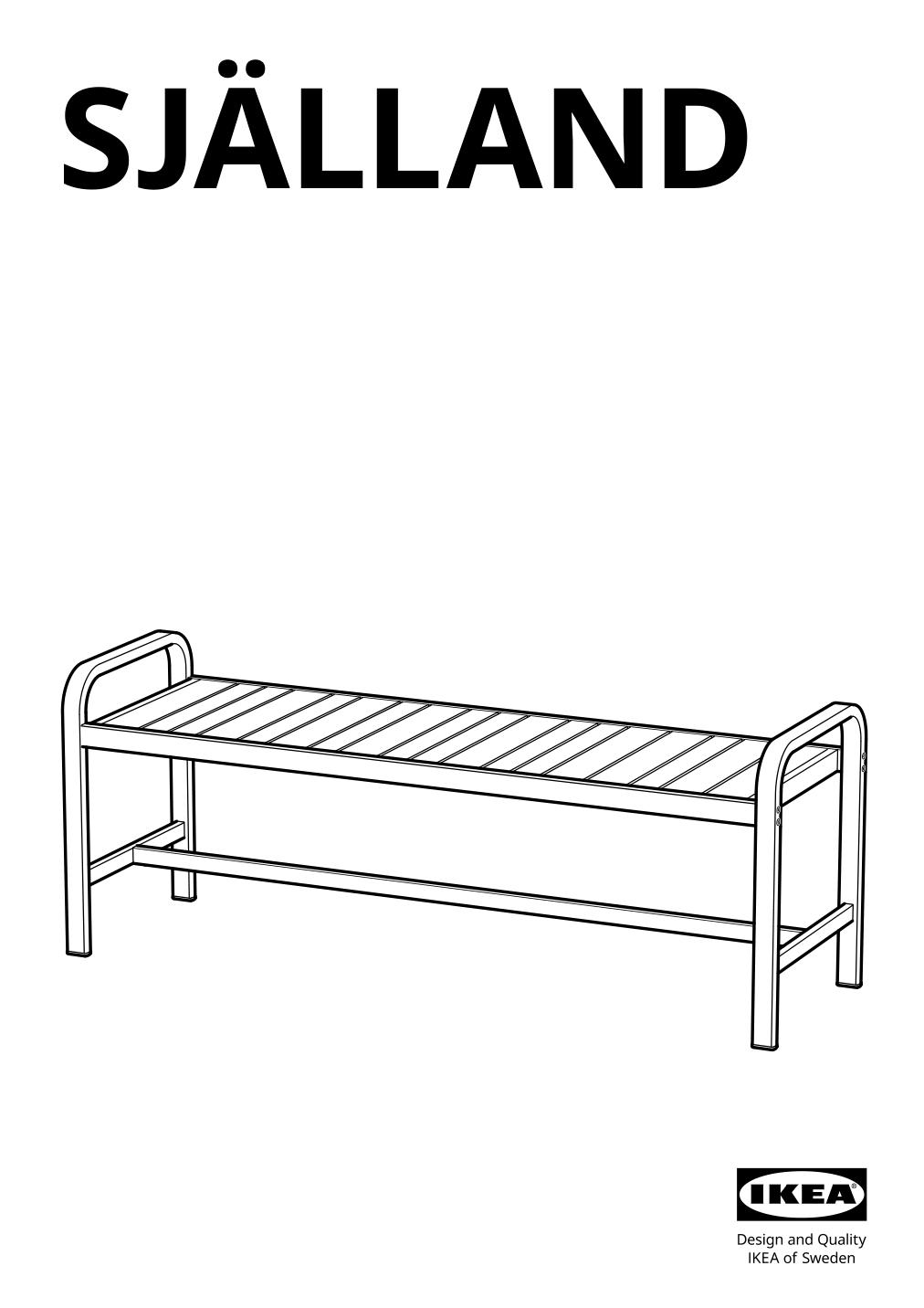 Assembly instructions for IKEA Sjaelland bench outdoor light gray dark gray | Page 1 - IKEA SJÄLLAND bench, outdoor 704.017.06