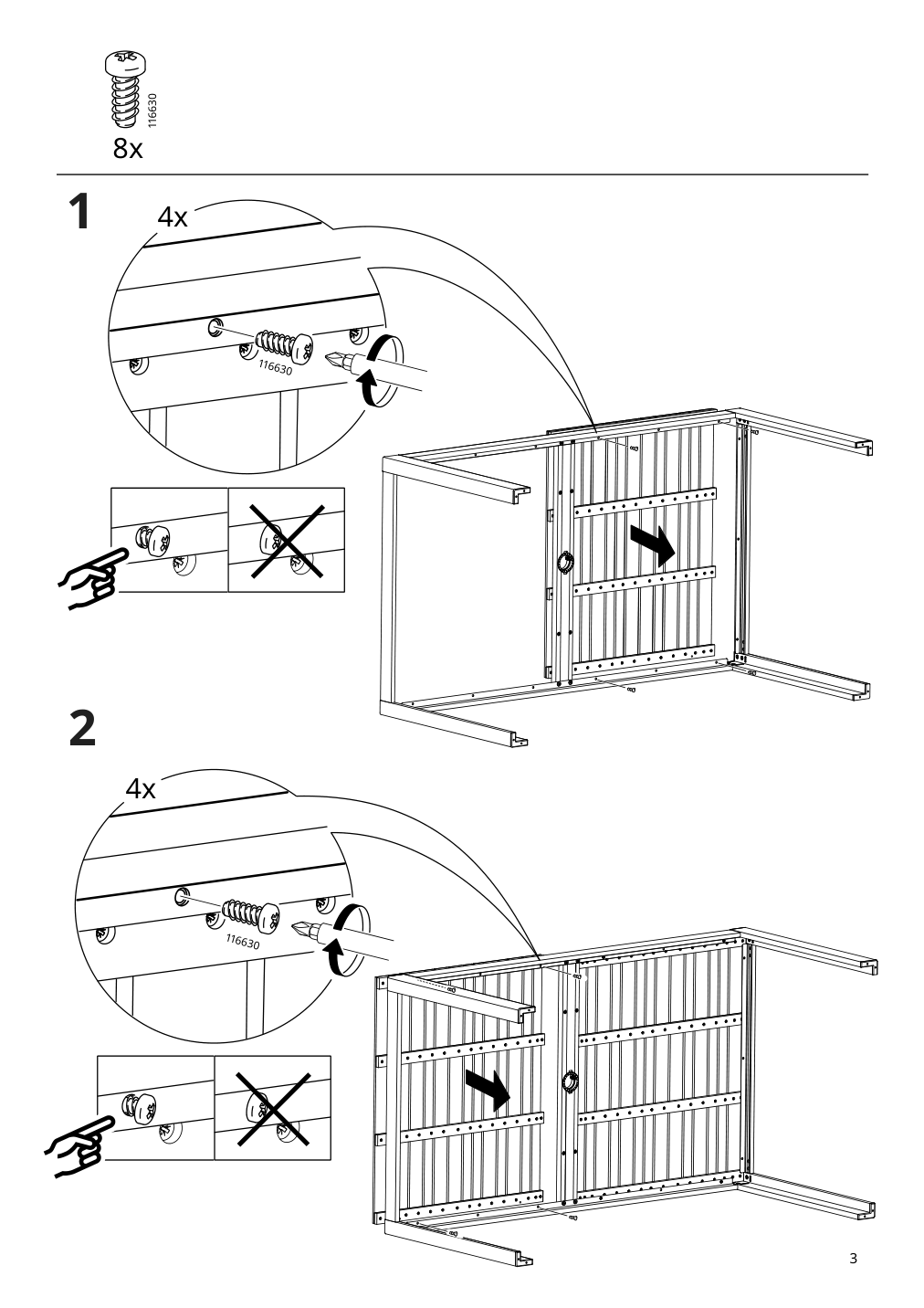 Assembly instructions for IKEA Sjaelland table top outdoor light brown | Page 3 - IKEA SJÄLLAND table+6 armchairs, outdoor 892.916.04