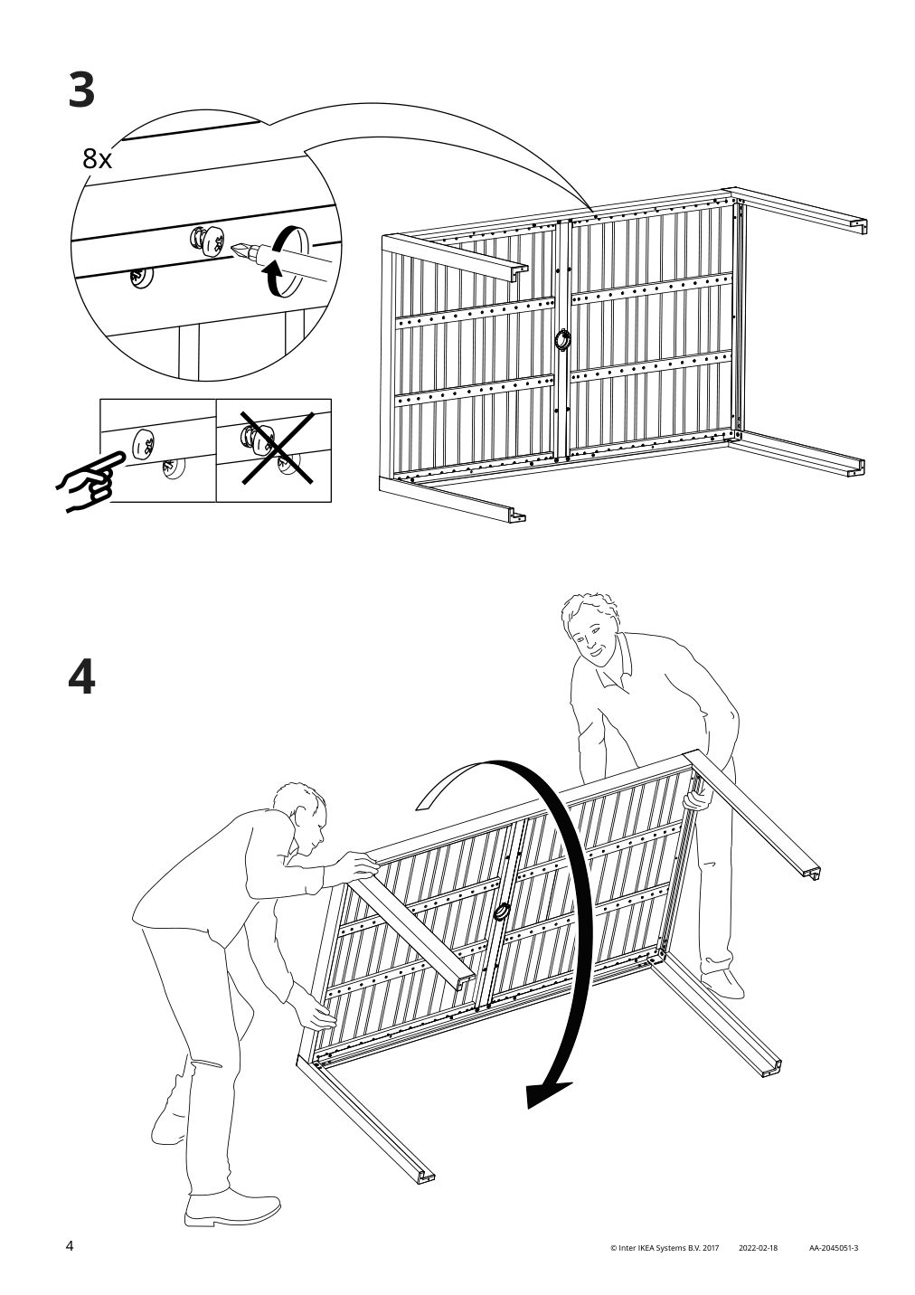 Assembly instructions for IKEA Sjaelland table top outdoor light brown | Page 4 - IKEA SJÄLLAND table and 4 armchairs, outdoor 592.915.06