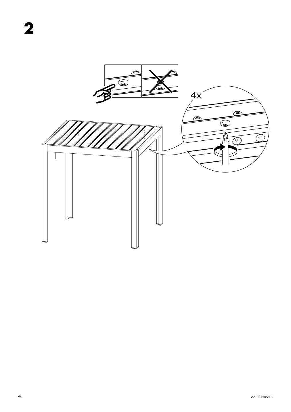 Assembly instructions for IKEA Sjaelland tabletop light brown | Page 4 - IKEA SJÄLLAND table+2 armchairs, outdoor 892.652.09