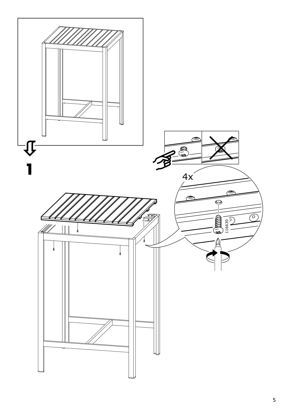 Assembly instructions for IKEA Sjaelland tabletop light brown | Page 5 - IKEA SJÄLLAND table+2 armchairs, outdoor 892.869.14