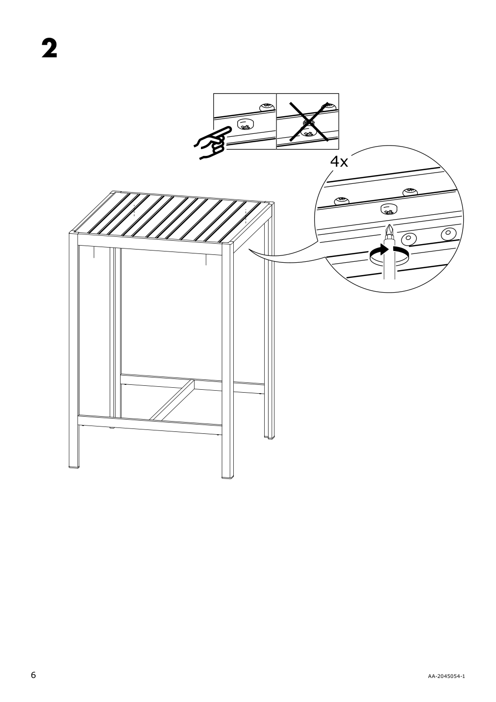 Assembly instructions for IKEA Sjaelland tabletop light brown | Page 6 - IKEA SJÄLLAND table+2 armchairs, outdoor 592.649.04