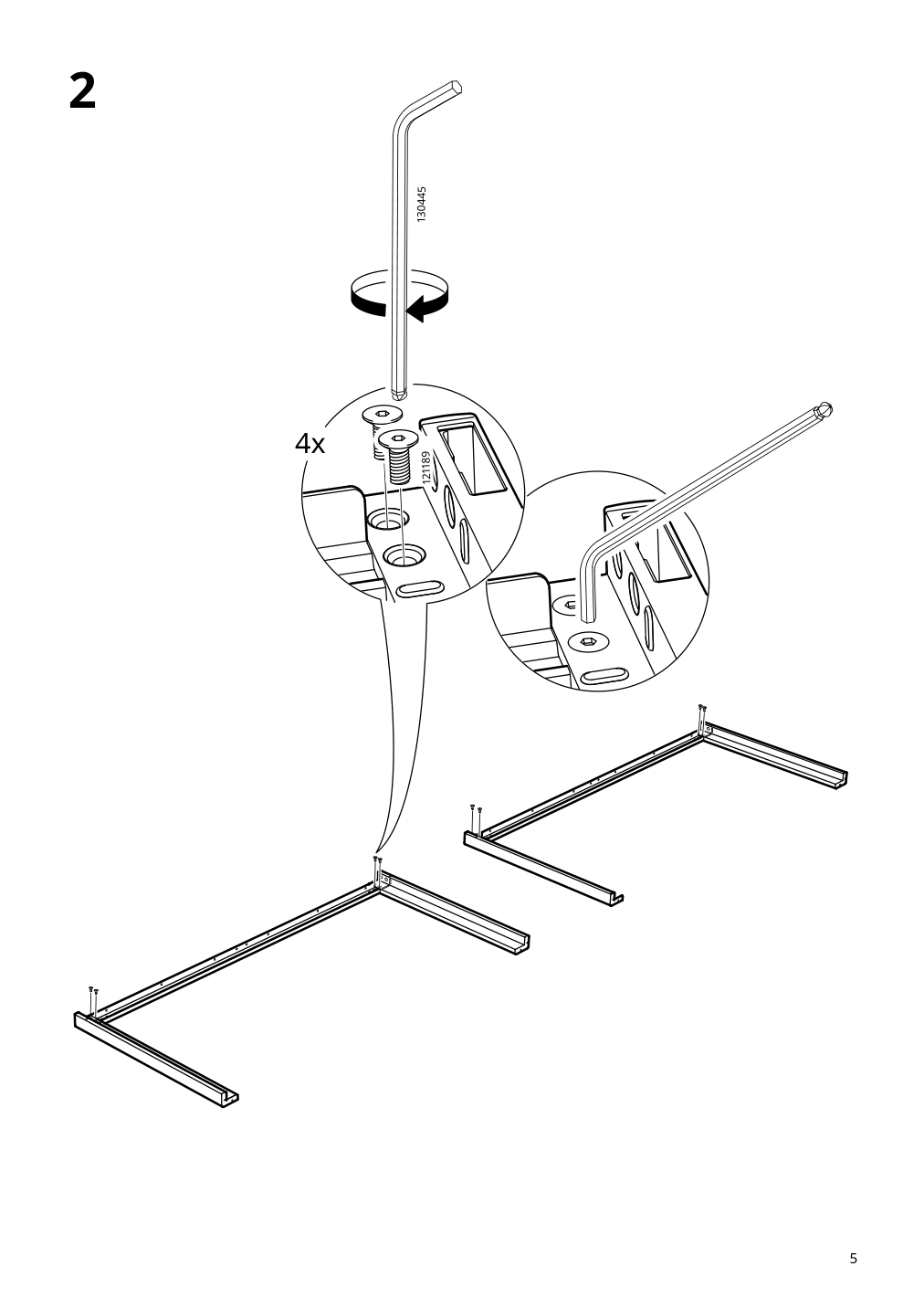 Assembly instructions for IKEA Sjaelland underframe outdoor light gray | Page 5 - IKEA SJÄLLAND table+6 armchairs, outdoor 192.651.99