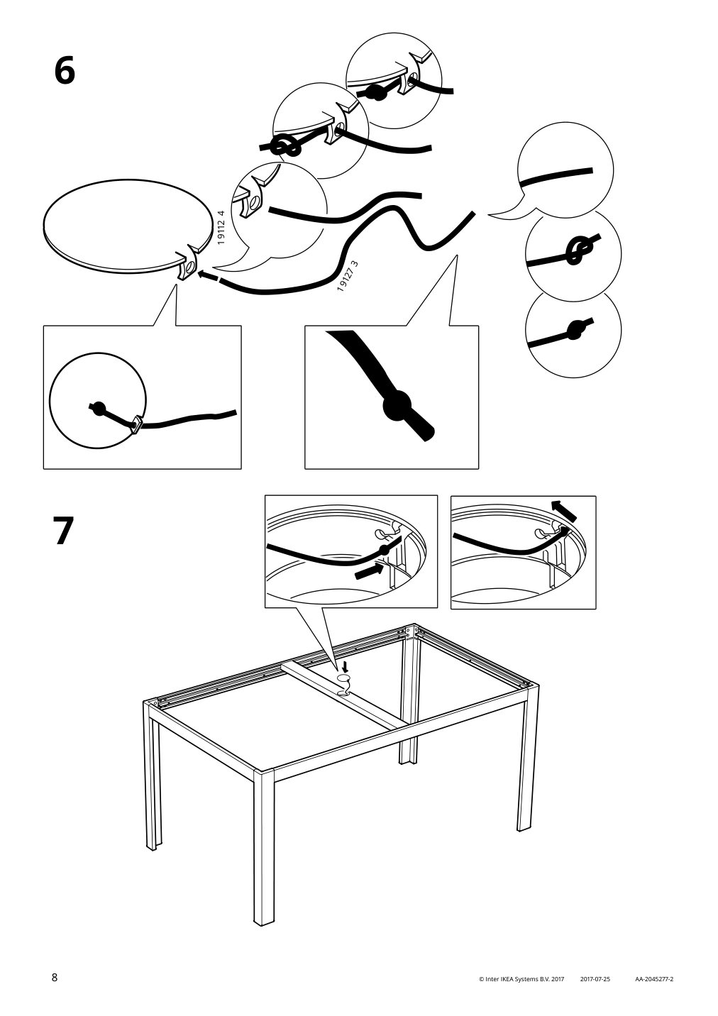 Assembly instructions for IKEA Sjaelland underframe outdoor light gray | Page 8 - IKEA SJÄLLAND table+6 armchairs, outdoor 092.915.61