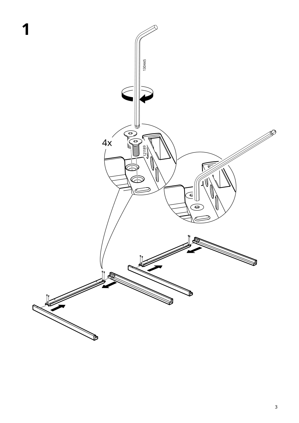 Assembly instructions for IKEA Sjaelland underframe outdoor light gray | Page 3 - IKEA SJÄLLAND table+2 armchairs, outdoor 592.649.04