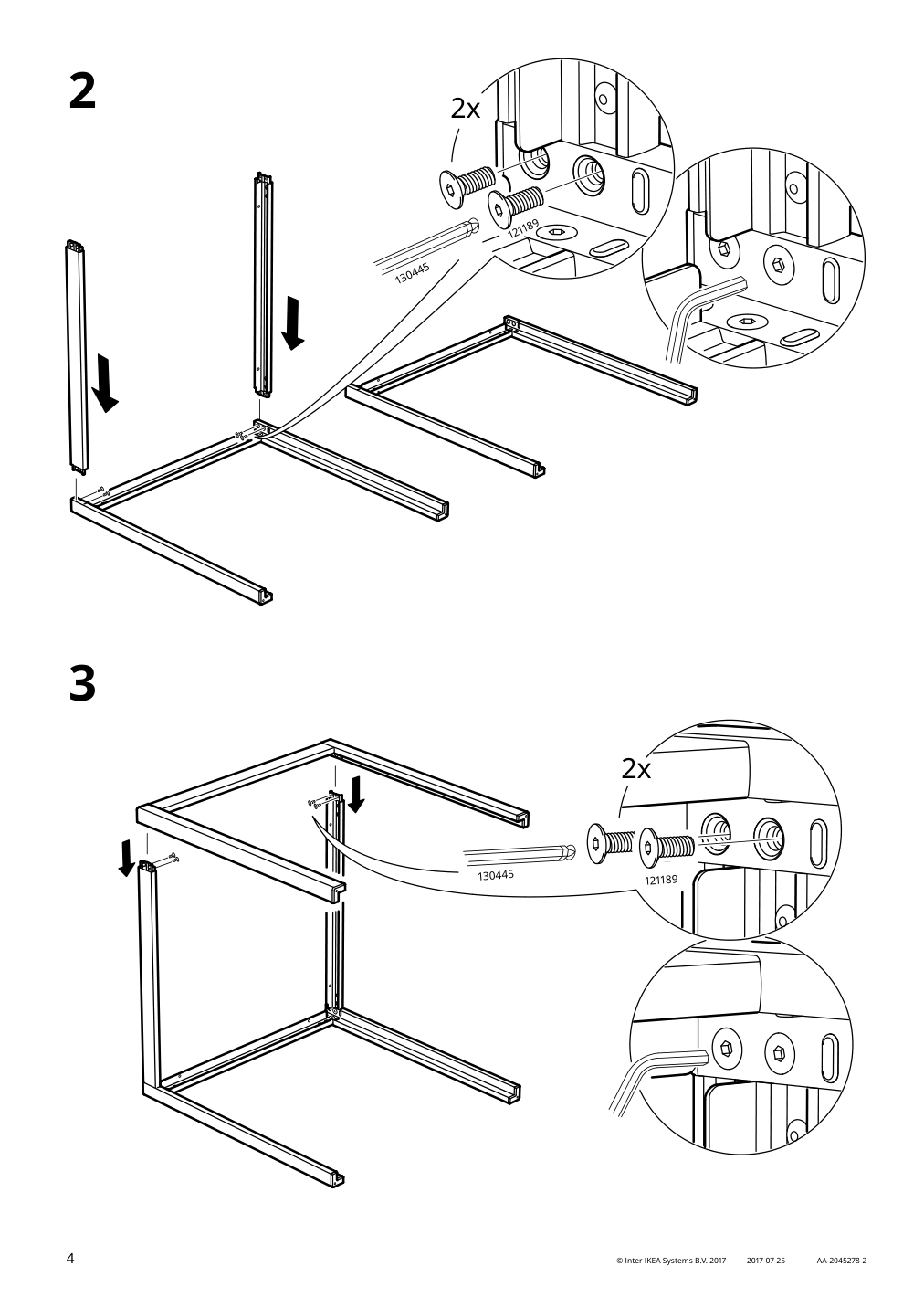 Assembly instructions for IKEA Sjaelland underframe outdoor light gray | Page 4 - IKEA SJÄLLAND table+2 armchairs, outdoor 892.869.14