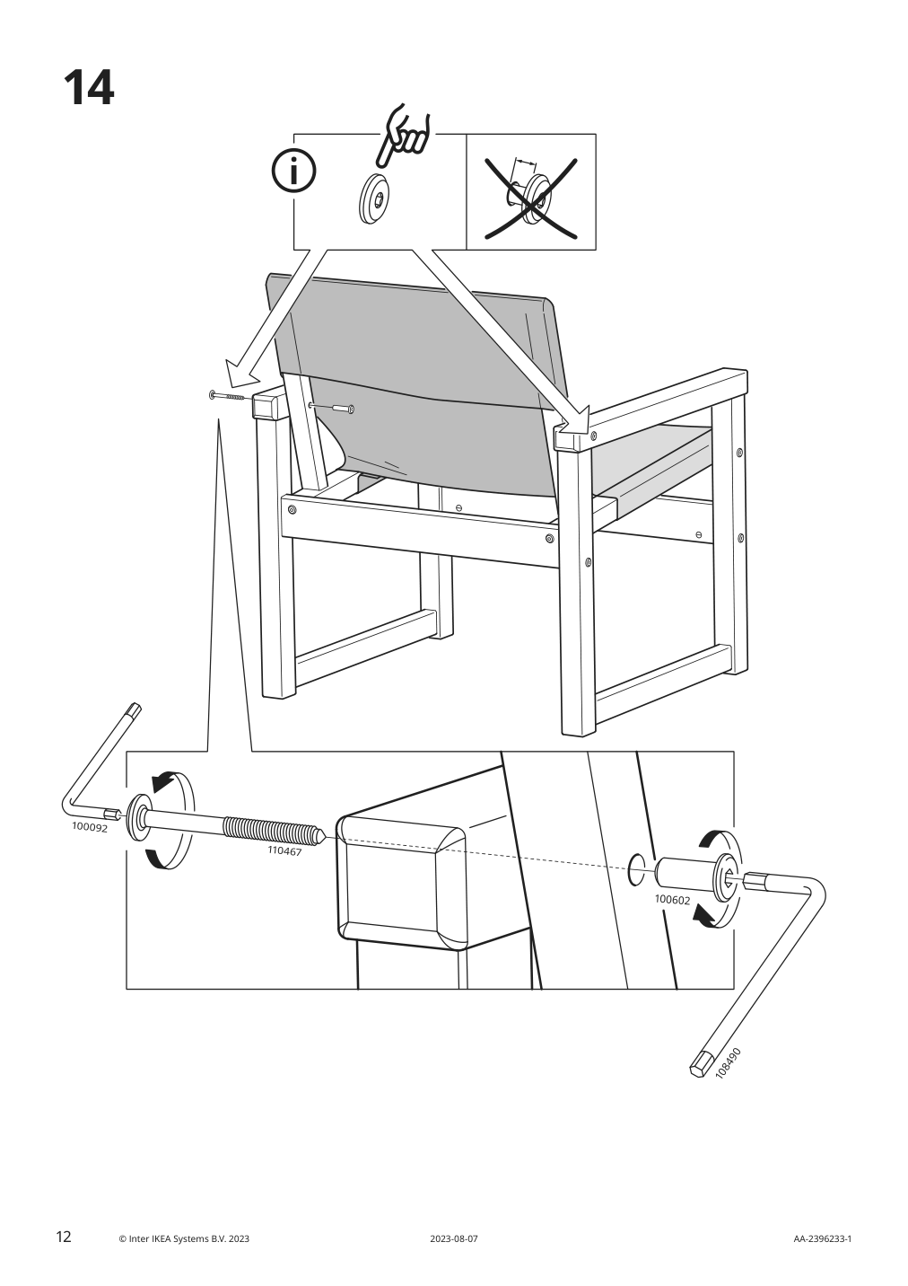 Assembly instructions for IKEA Sjaelsoe armchair | Page 12 - IKEA SJÄLSÖ armchair 905.550.95