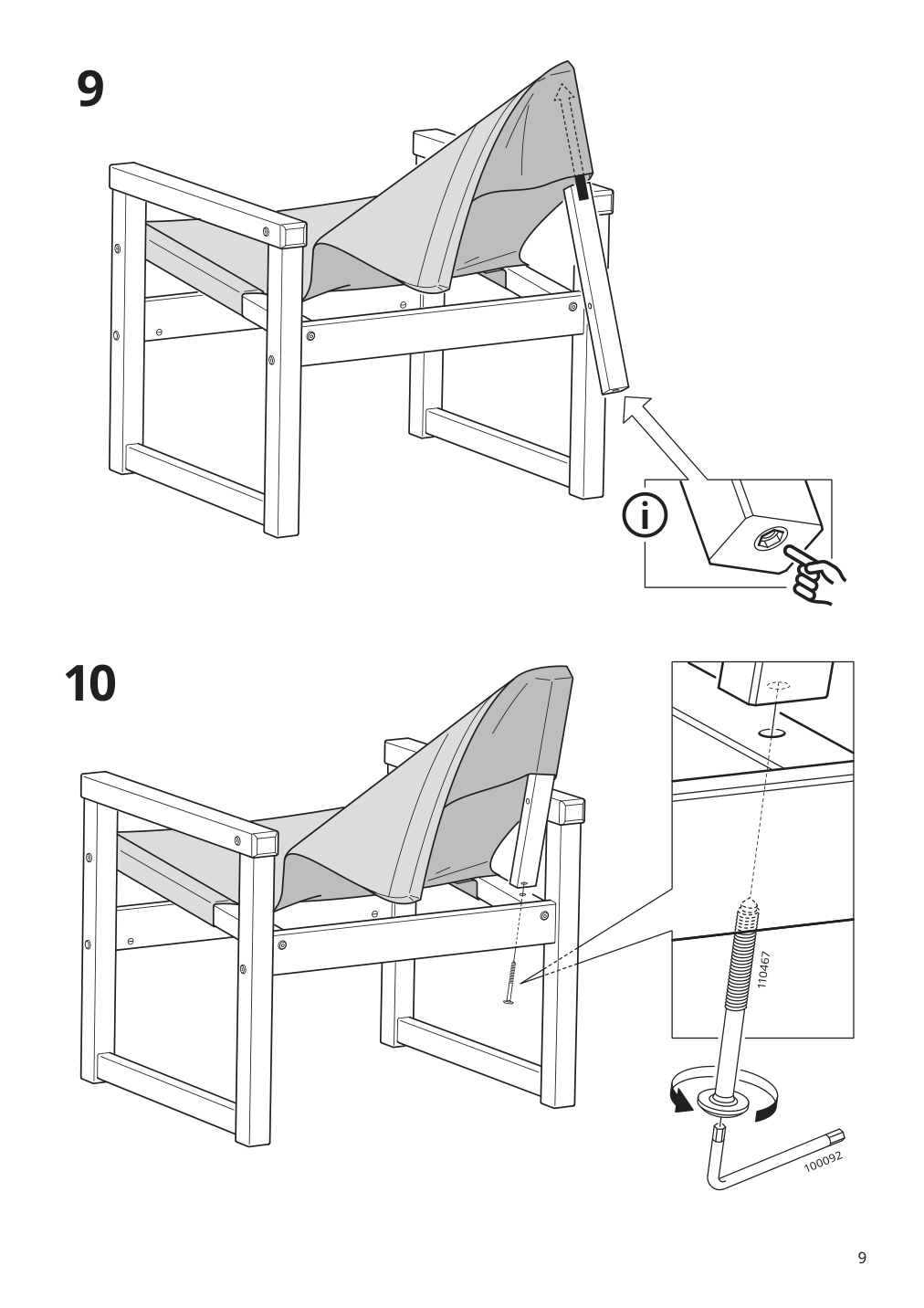 Assembly instructions for IKEA Sjaelsoe armchair | Page 9 - IKEA SJÄLSÖ armchair 905.550.95