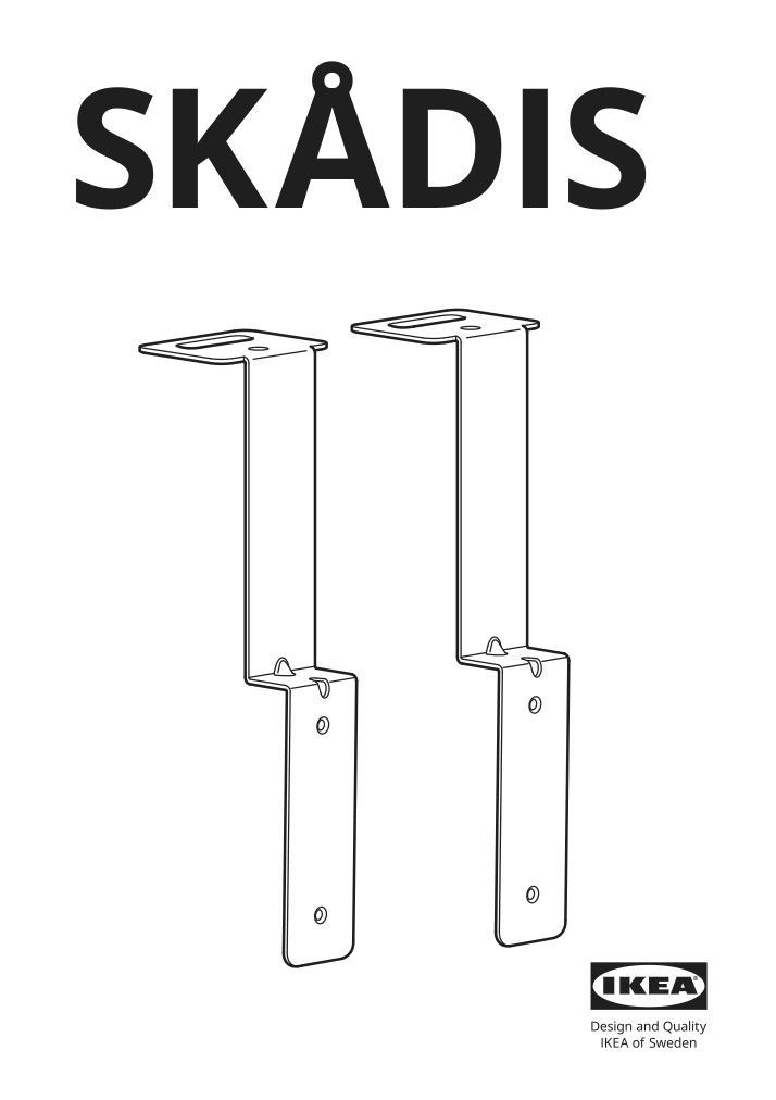 Assembly instructions for IKEA Skadis connector for wardrobe white | Page 1 - IKEA SKÅDIS connector for wardrobe 104.776.43