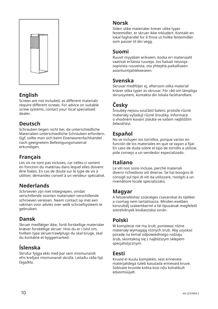 Assembly instructions for IKEA Skadis connector for wardrobe white | Page 10 - IKEA SKÅDIS connector for wardrobe 104.776.43