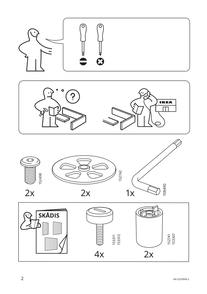 Assembly instructions for IKEA Skadis connector for wardrobe white | Page 2 - IKEA SKÅDIS connector for wardrobe 104.776.43