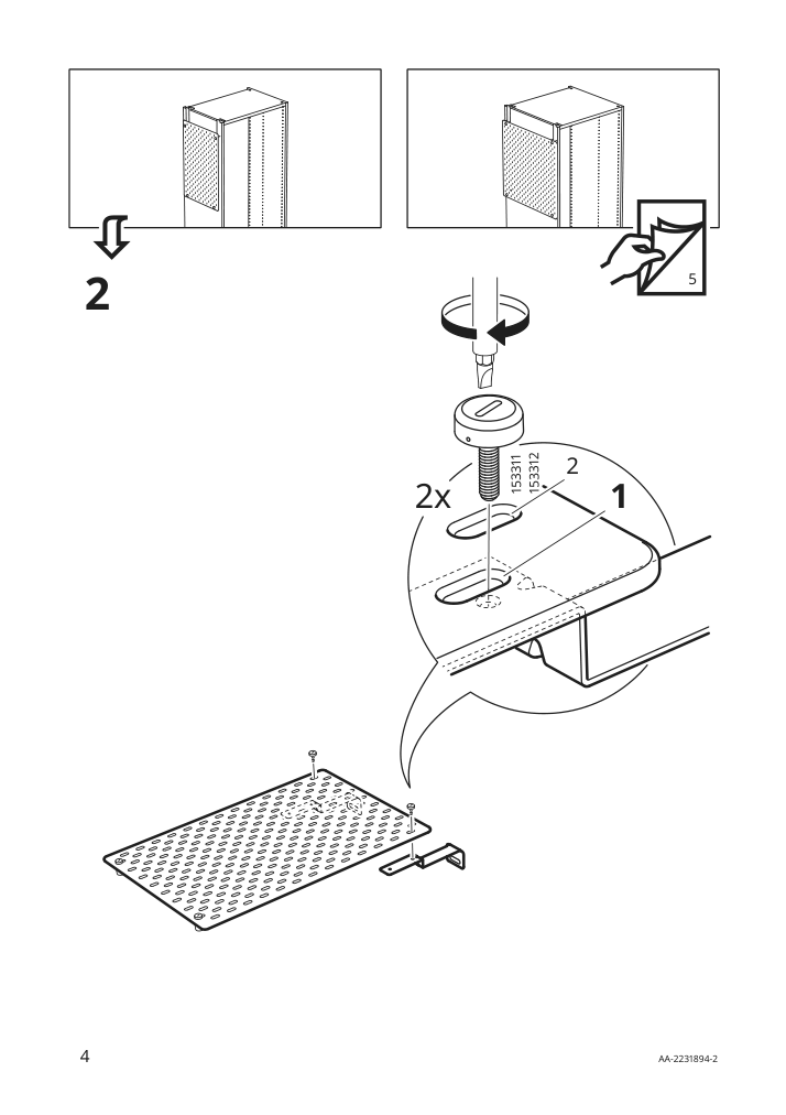 Assembly instructions for IKEA Skadis connector for wardrobe white | Page 4 - IKEA SKÅDIS connector for wardrobe 104.776.43