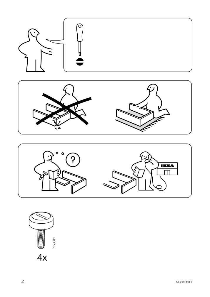 Assembly instructions for IKEA Skadis free standing peg board white | Page 2 - IKEA SKÅDIS free-standing peg board 005.415.74