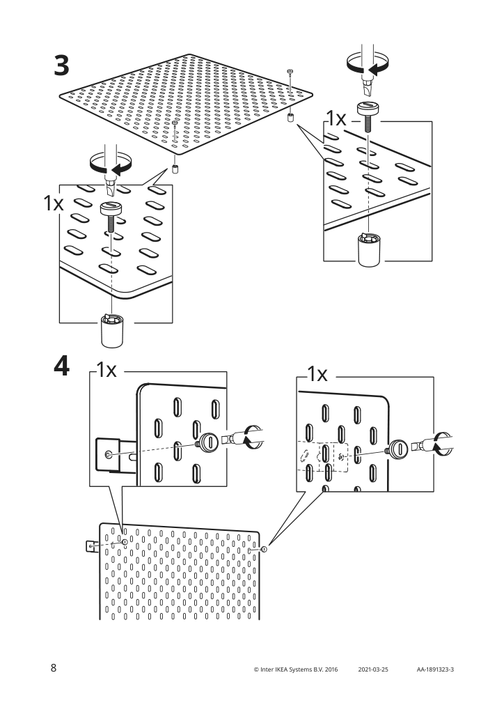 Assembly instructions for IKEA Skadis pegboard white | Page 8 - IKEA SKÅDIS pegboard 103.216.18