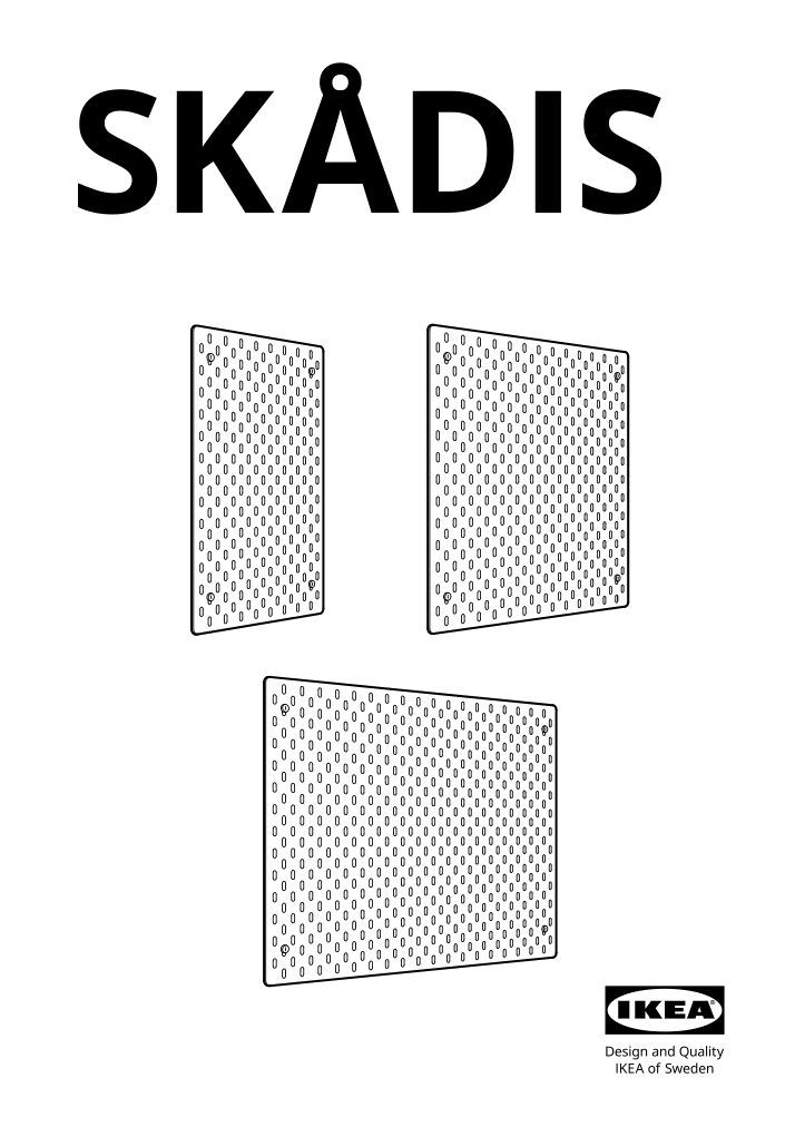 Assembly instructions for IKEA Skadis pegboard black | Page 1 - IKEA SKÅDIS pegboard combination 095.465.05
