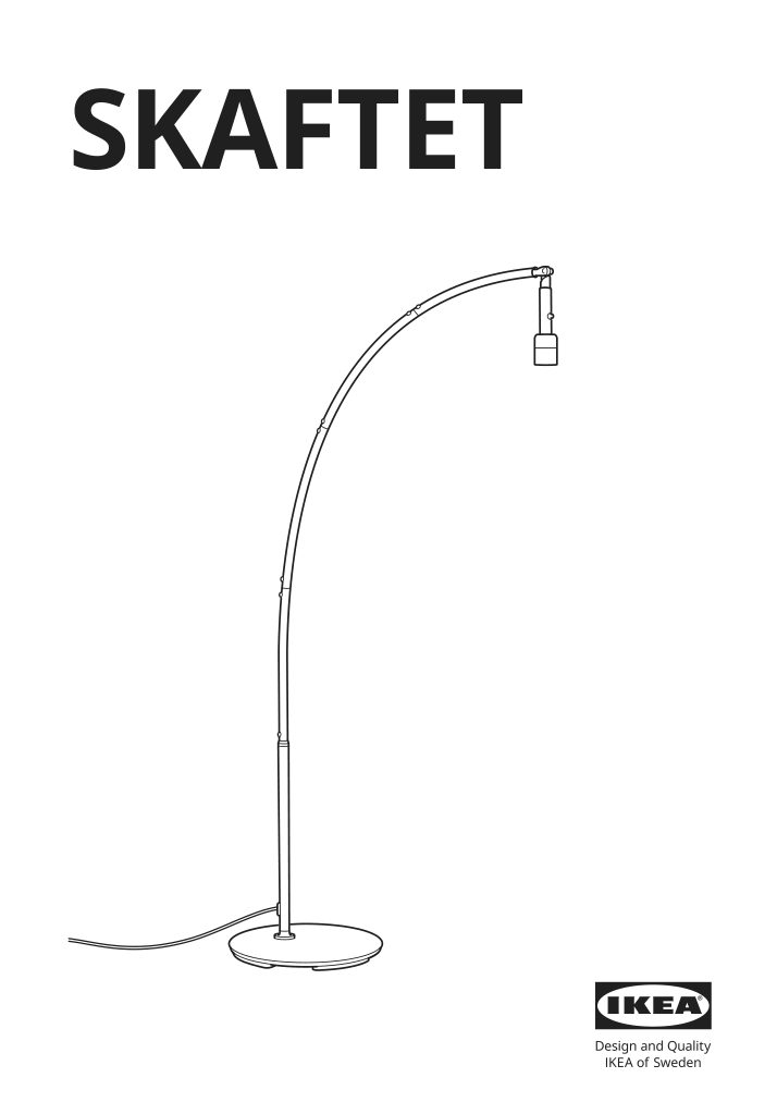 Assembly instructions for IKEA Skaftet floor lamp base arched black | Page 1 - IKEA SKOTTORP / SKAFTET floor lamp, arched 693.859.86