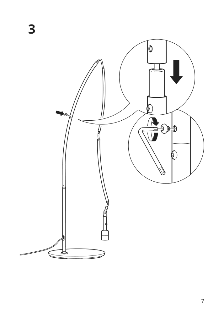 Assembly instructions for IKEA Skaftet floor lamp base arched black | Page 7 - IKEA SKOTTORP / SKAFTET floor lamp, arched 693.859.86