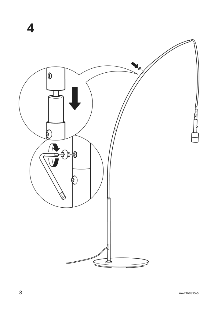 Assembly instructions for IKEA Skaftet floor lamp base arched black | Page 8 - IKEA SKOTTORP / SKAFTET floor lamp, arched 693.859.86