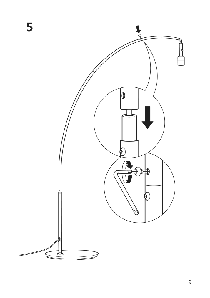 Assembly instructions for IKEA Skaftet floor lamp base arched black | Page 9 - IKEA SKOTTORP / SKAFTET floor lamp, arched 693.859.86