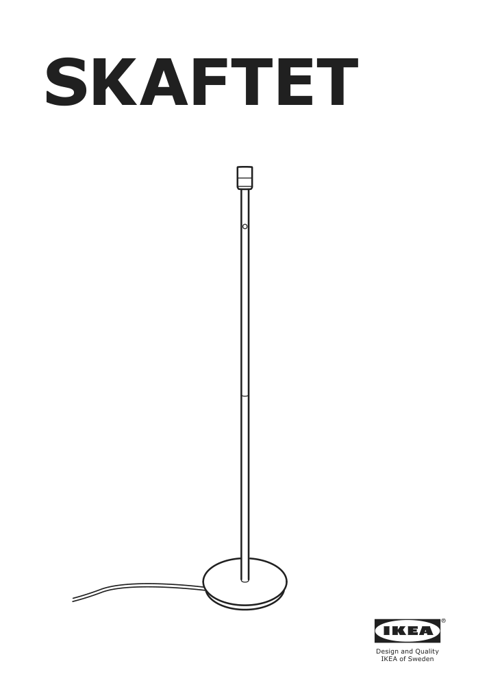 Assembly instructions for IKEA Skaftet floor lamp base nickel plated | Page 1 - IKEA SKAFTET / MOLNART floor lamp 394.818.90