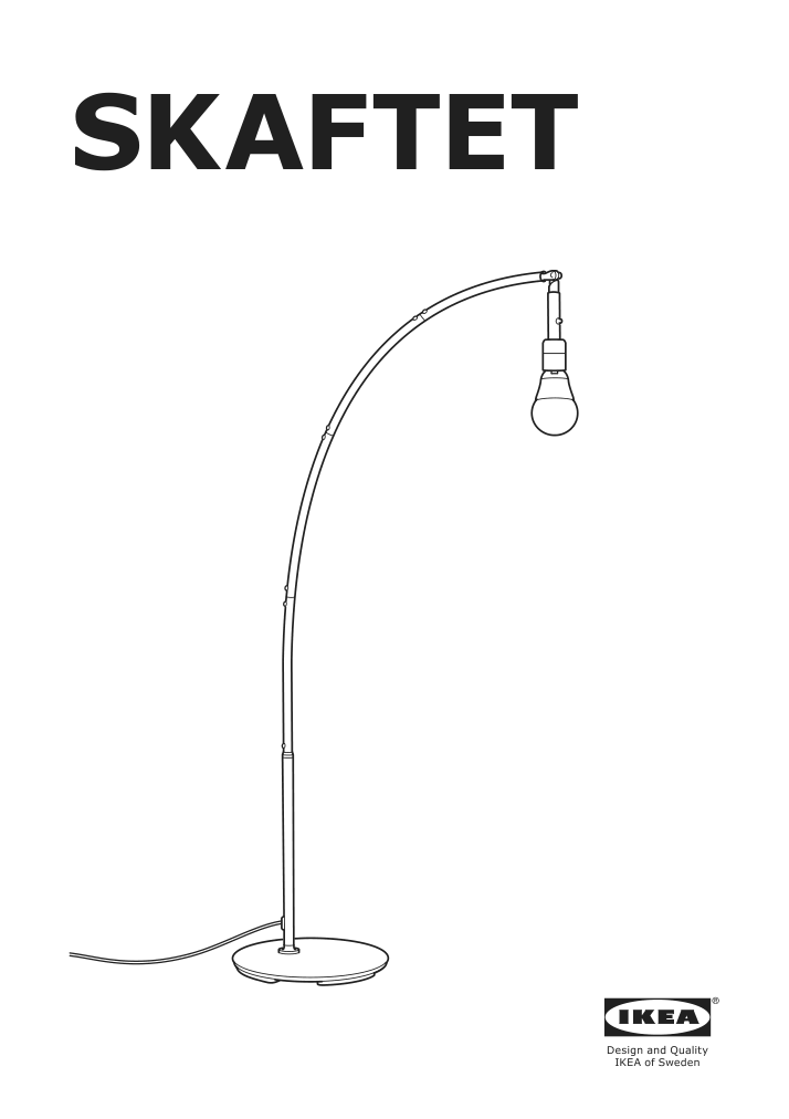 Assembly instructions for IKEA Skaftet floor lamp base w light blb arched black | Page 1 - IKEA LERGRYN / SKAFTET floor lamp base, arched 794.281.84