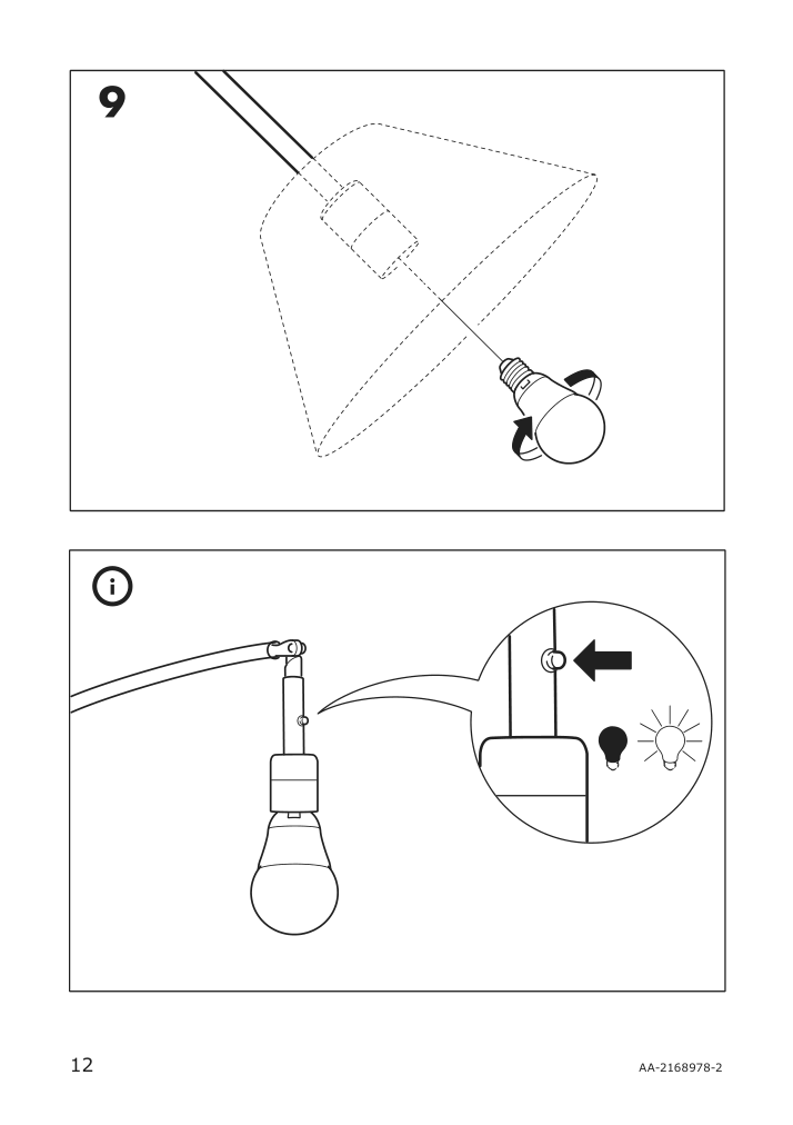 Assembly instructions for IKEA Skaftet floor lamp base w light blb arched black | Page 12 - IKEA LERGRYN / SKAFTET floor lamp base, arched 794.281.84