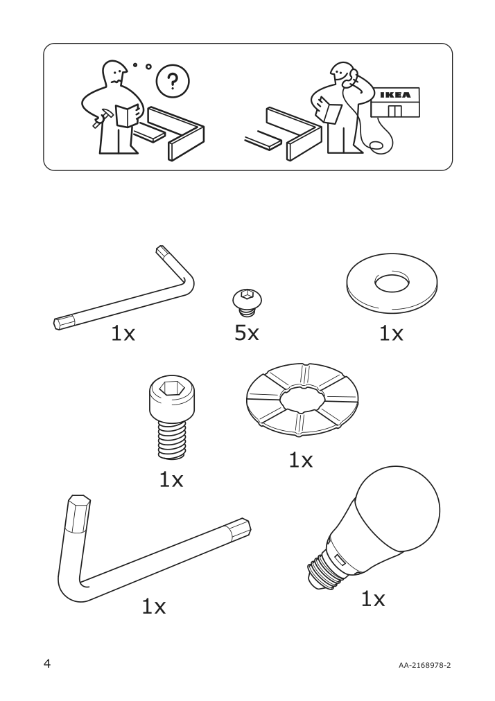 Assembly instructions for IKEA Skaftet floor lamp base w light blb arched black | Page 4 - IKEA LERGRYN / SKAFTET floor lamp base, arched 794.281.84