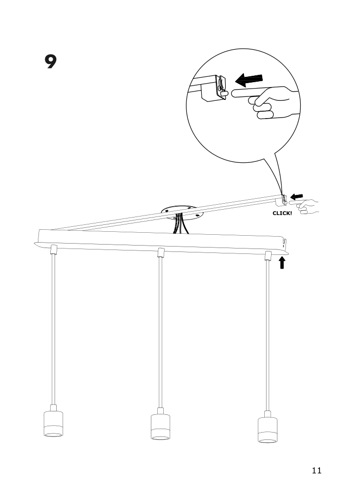 Assembly instructions for IKEA Skaftet triple cord set with ceiling mount nickel plated rectangle | Page 11 - IKEA BRUNSTA / SKAFTET pendant lamp 095.142.41