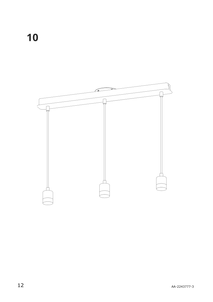 Assembly instructions for IKEA Skaftet triple cord set with ceiling mount nickel plated rectangle | Page 12 - IKEA BRUNSTA / SKAFTET pendant lamp 095.142.41