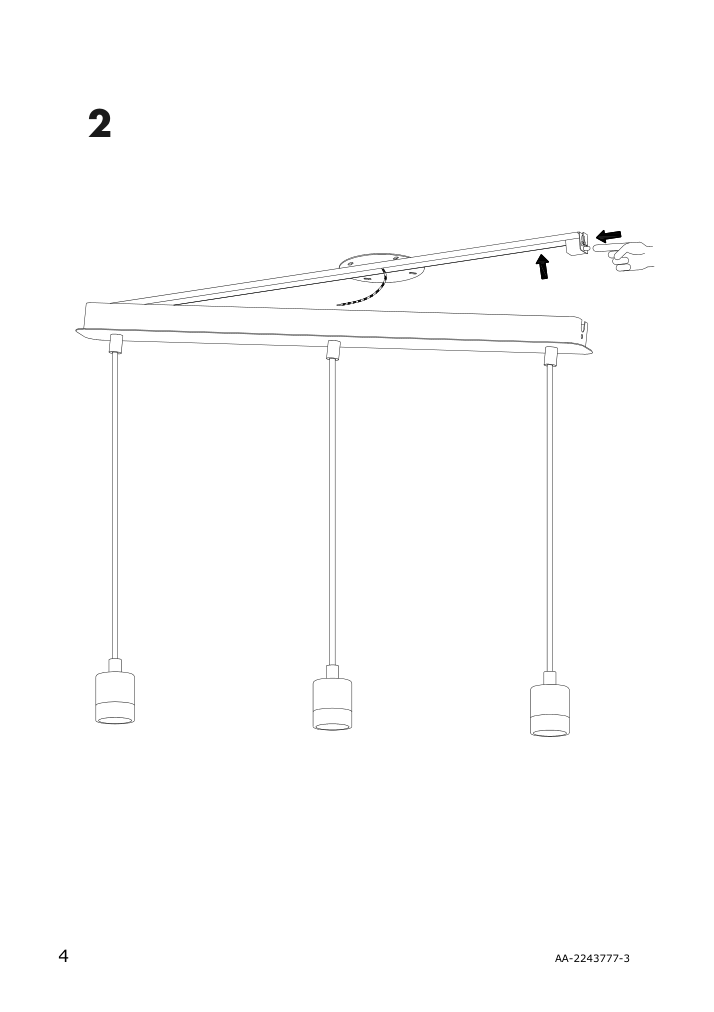 Assembly instructions for IKEA Skaftet triple cord set with ceiling mount nickel plated rectangle | Page 4 - IKEA BRUNSTA / SKAFTET pendant lamp 095.142.41