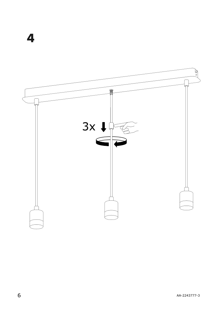 Assembly instructions for IKEA Skaftet triple cord set with ceiling mount nickel plated rectangle | Page 6 - IKEA BRUNSTA / SKAFTET pendant lamp 095.142.41