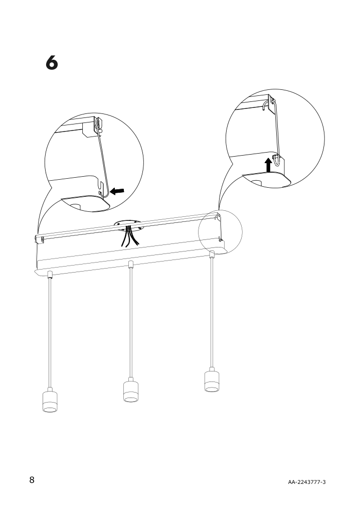 Assembly instructions for IKEA Skaftet triple cord set with ceiling mount nickel plated rectangle | Page 8 - IKEA BRUNSTA / SKAFTET pendant lamp 095.142.41