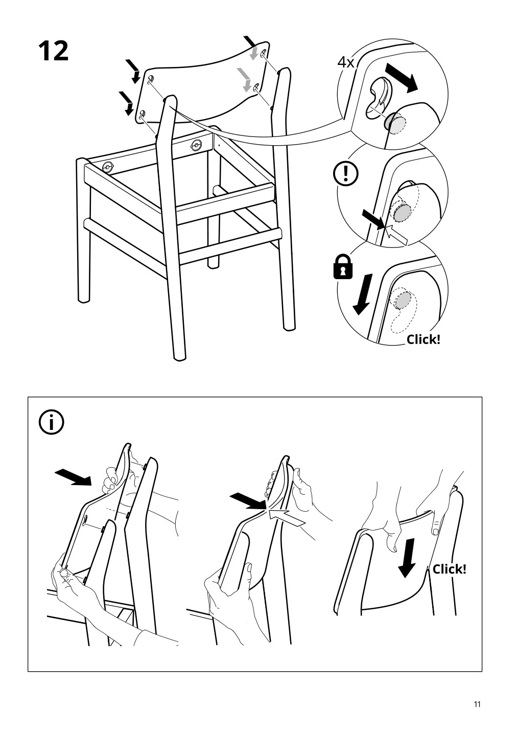 Assembly instructions for IKEA Skansnaes chair black beech | Page 11 - IKEA SKANSNÄS / SKANSNÄS table and 4 chairs 595.615.98