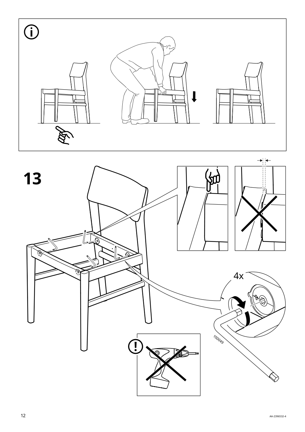 Assembly instructions for IKEA Skansnaes chair black beech | Page 12 - IKEA SKANSNÄS / SKANSNÄS table and 4 chairs 595.615.98