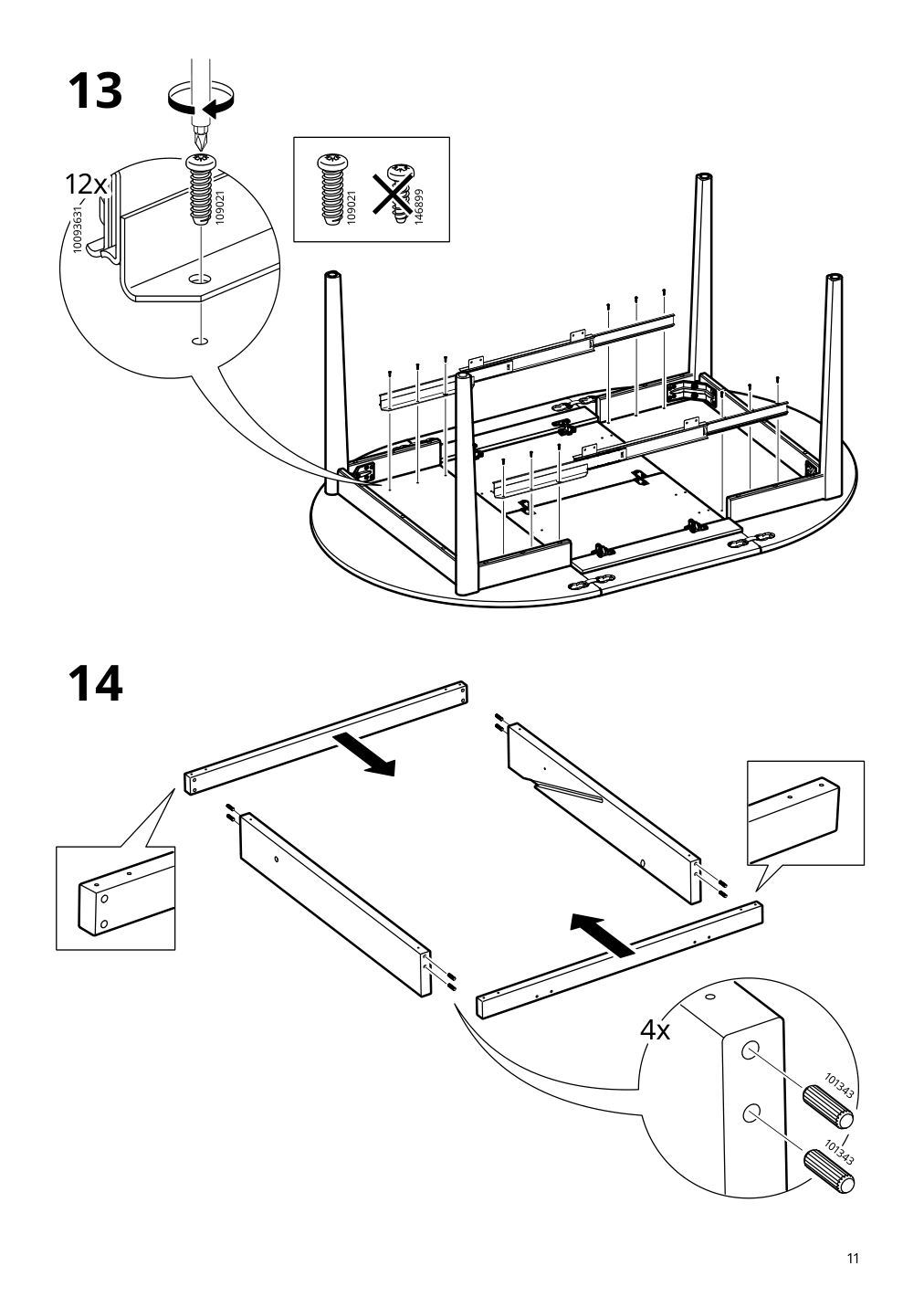 Assembly instructions for IKEA Skansnaes extendable table brown beech veneer | Page 11 - IKEA SKANSNÄS extendable table 705.632.37