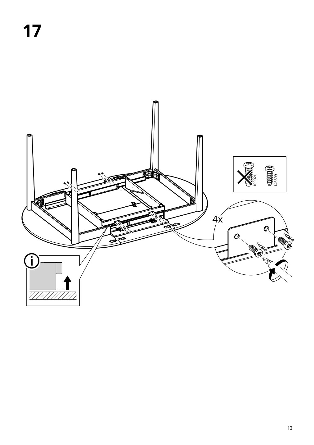 Assembly instructions for IKEA Skansnaes extendable table brown beech veneer | Page 13 - IKEA SKANSNÄS extendable table 705.632.37