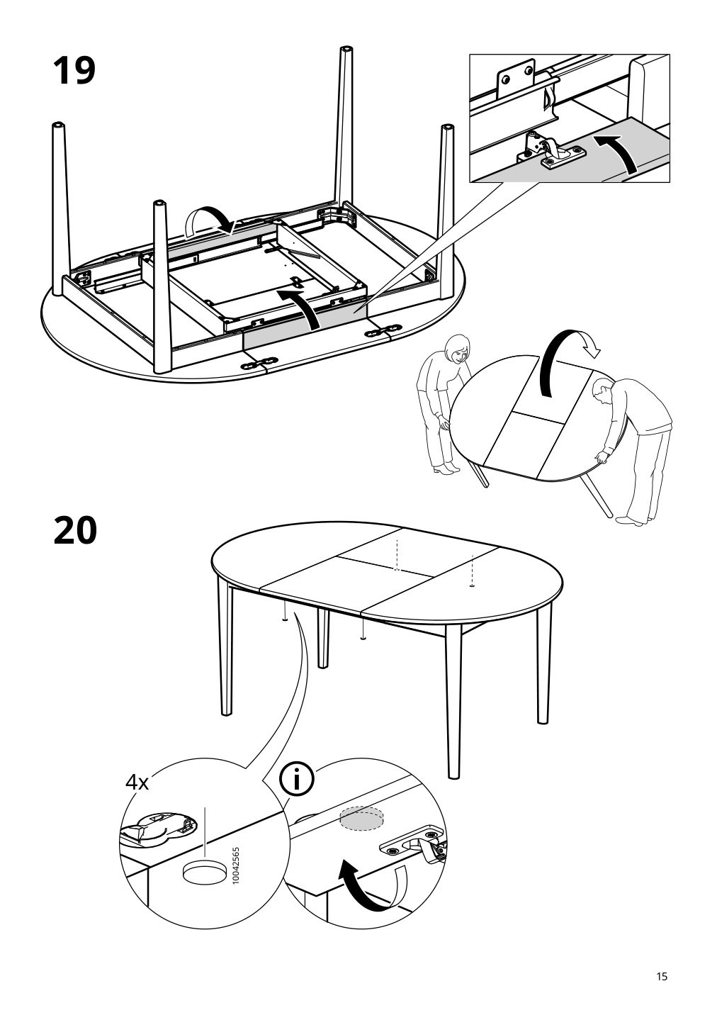 Assembly instructions for IKEA Skansnaes extendable table brown beech veneer | Page 15 - IKEA SKANSNÄS extendable table 705.632.37