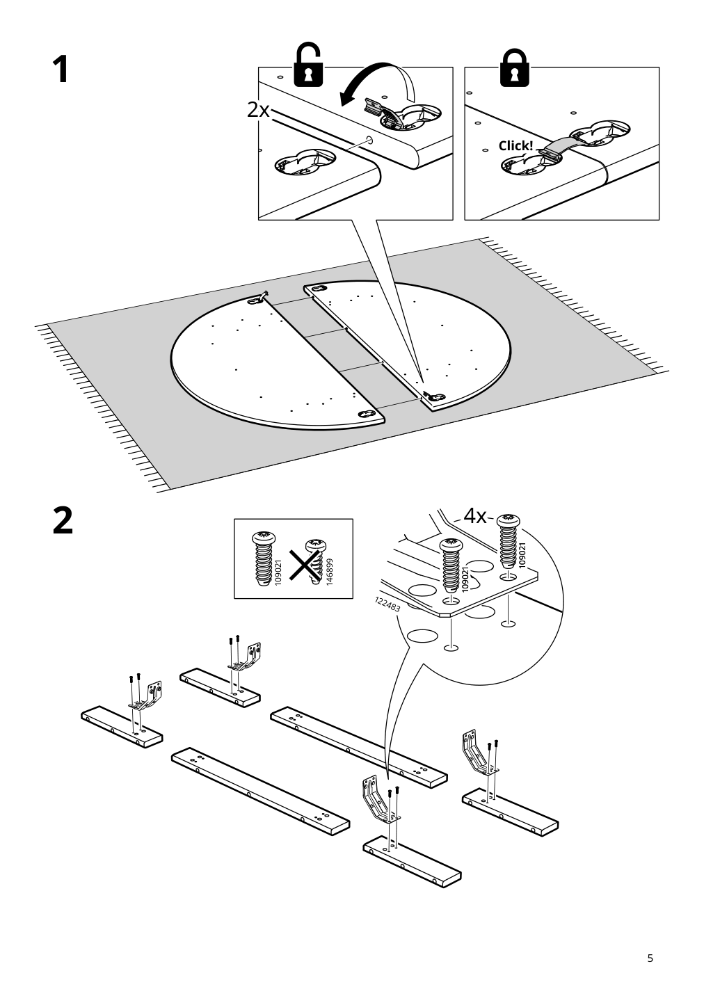 Assembly instructions for IKEA Skansnaes extendable table brown beech veneer | Page 5 - IKEA SKANSNÄS extendable table 705.632.37