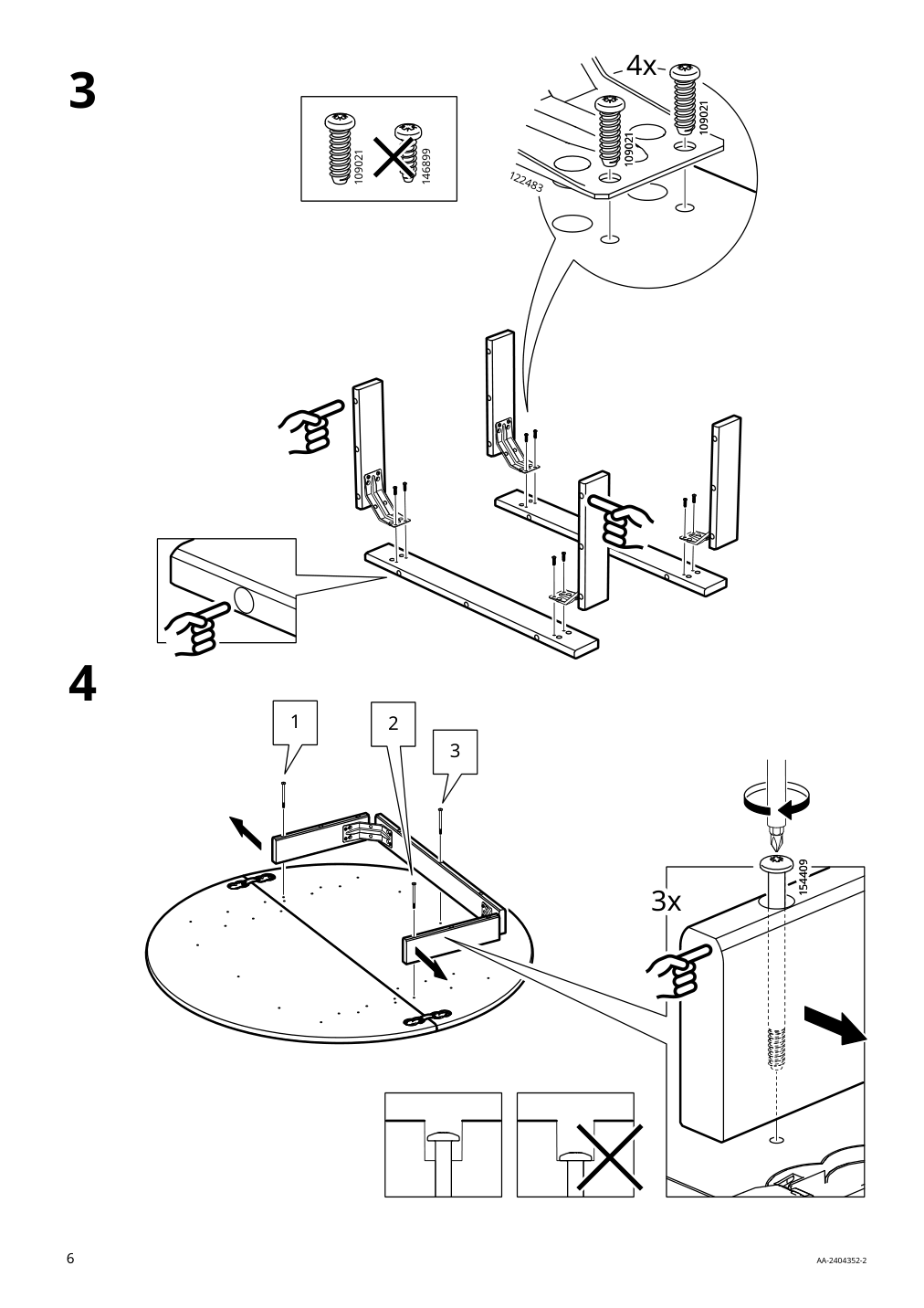 Assembly instructions for IKEA Skansnaes extendable table brown beech veneer | Page 6 - IKEA SKANSNÄS extendable table 705.632.37