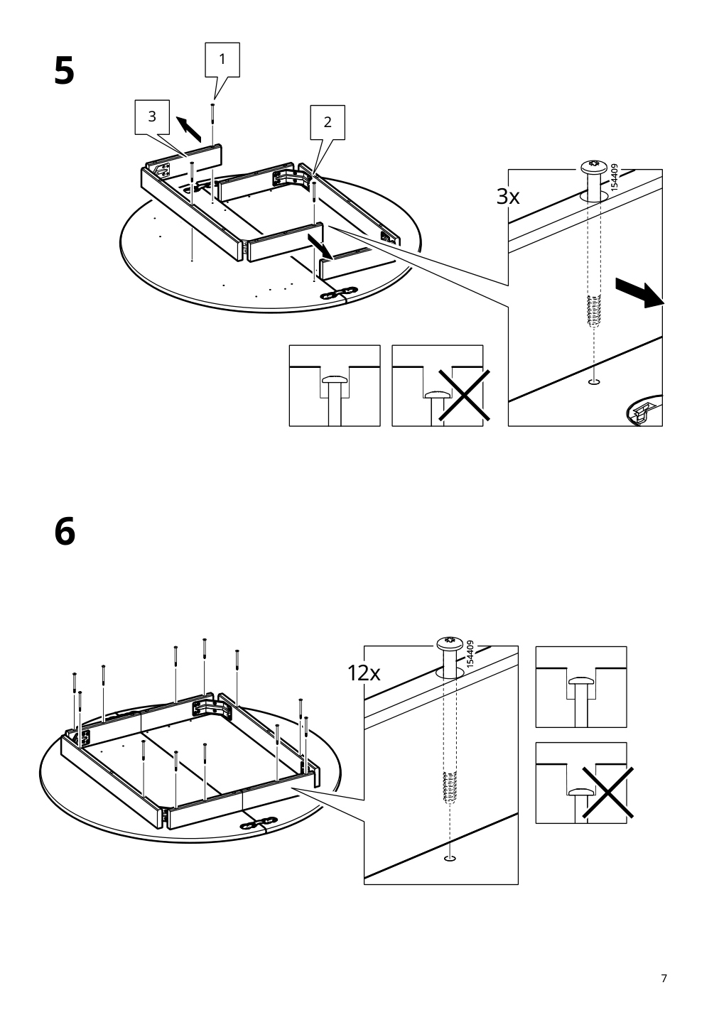 Assembly instructions for IKEA Skansnaes extendable table brown beech veneer | Page 7 - IKEA SKANSNÄS extendable table 705.632.37