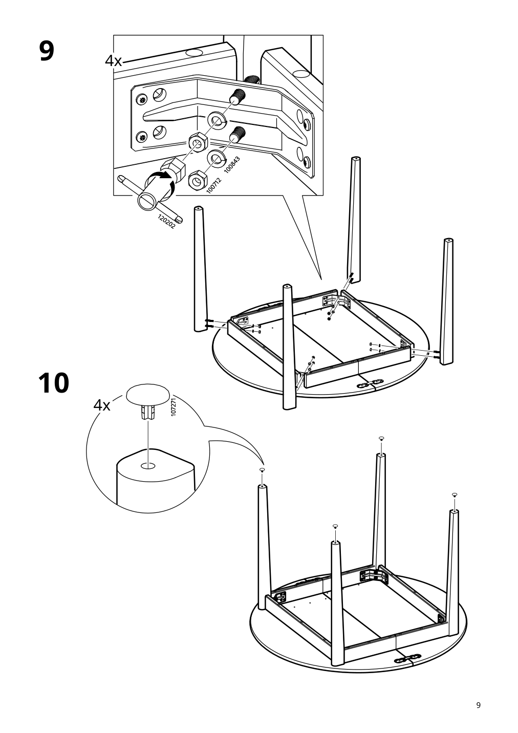 Assembly instructions for IKEA Skansnaes extendable table brown beech veneer | Page 9 - IKEA SKANSNÄS extendable table 705.632.37