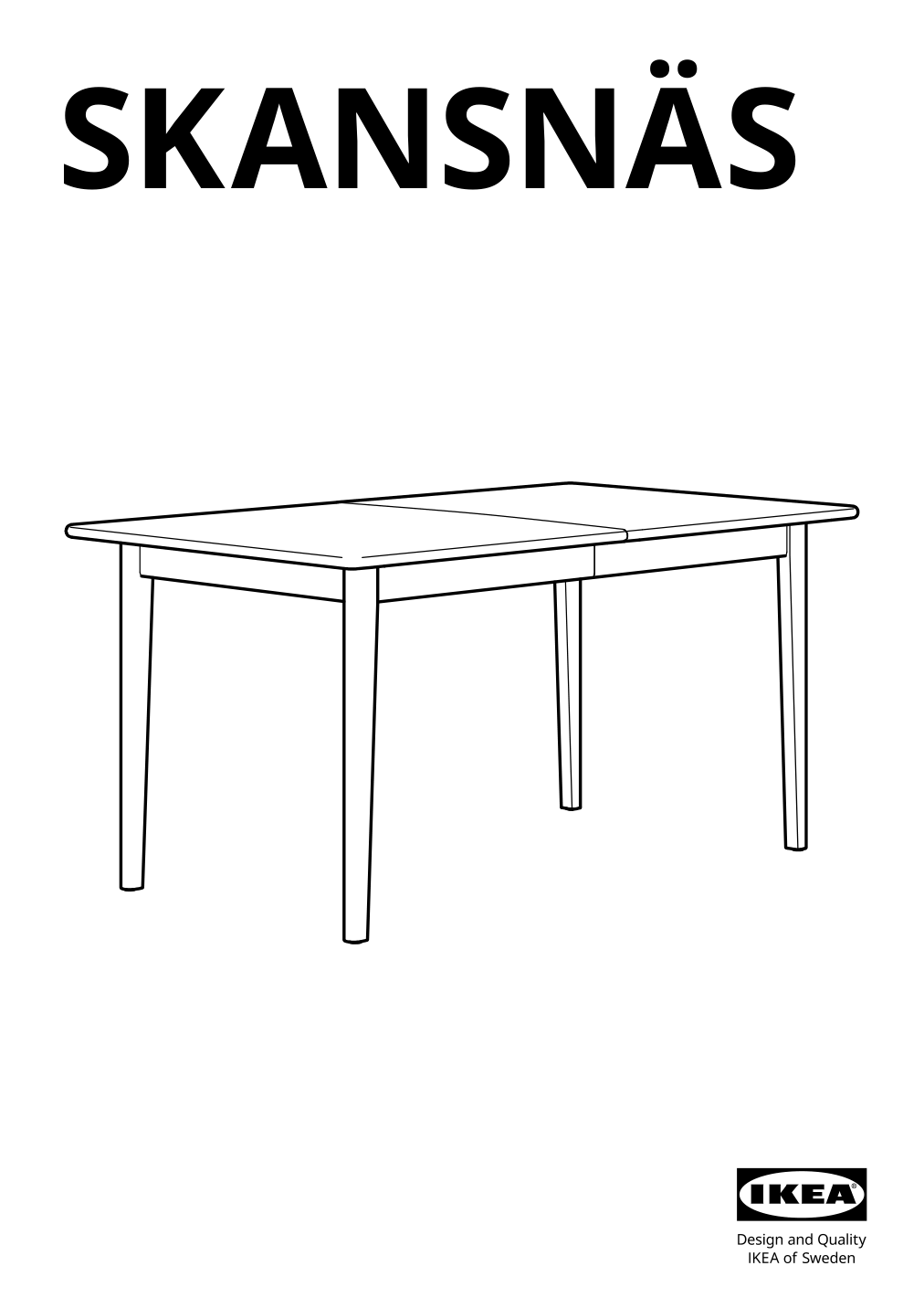 Assembly instructions for IKEA Skansnaes extendable table brown beech veneer | Page 1 - IKEA SKANSNÄS / SKANSNÄS table and 4 chairs 595.615.98