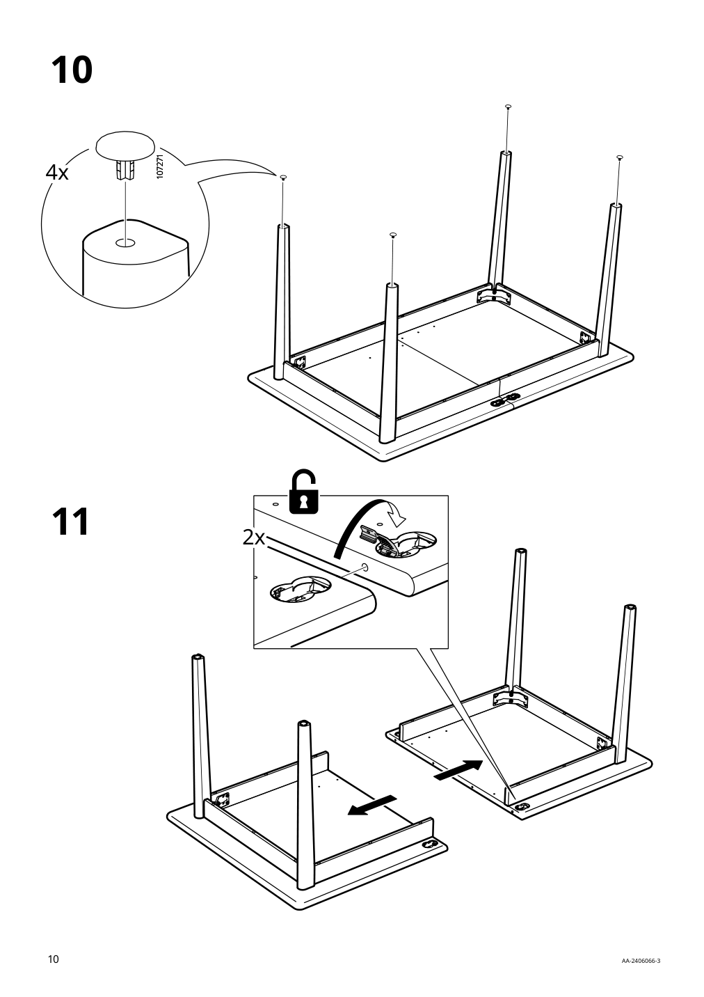 Assembly instructions for IKEA Skansnaes extendable table brown beech veneer | Page 10 - IKEA SKANSNÄS / SKANSNÄS table and 4 chairs 595.615.98