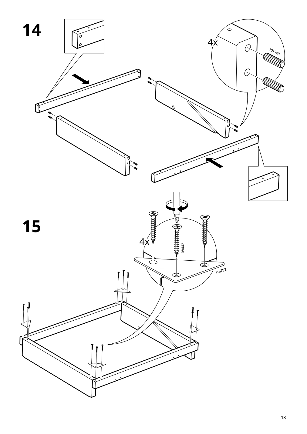 Assembly instructions for IKEA Skansnaes extendable table brown beech veneer | Page 13 - IKEA SKANSNÄS / SKANSNÄS table and 4 chairs 595.615.98