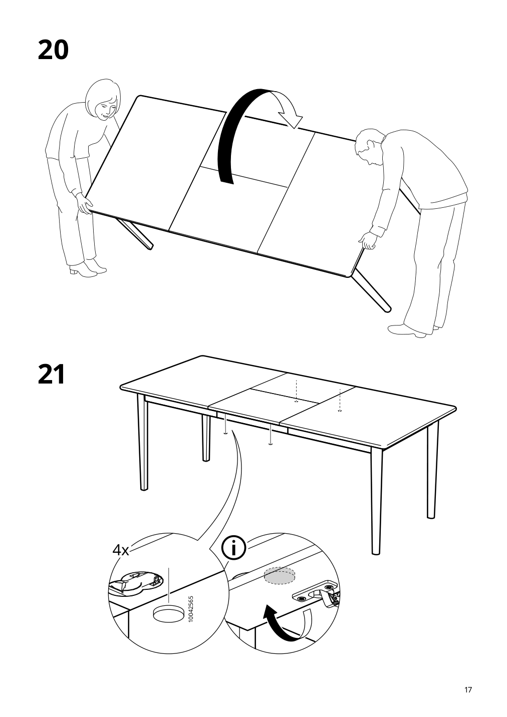 Assembly instructions for IKEA Skansnaes extendable table brown beech veneer | Page 17 - IKEA SKANSNÄS / SKANSNÄS table and 4 chairs 595.615.98