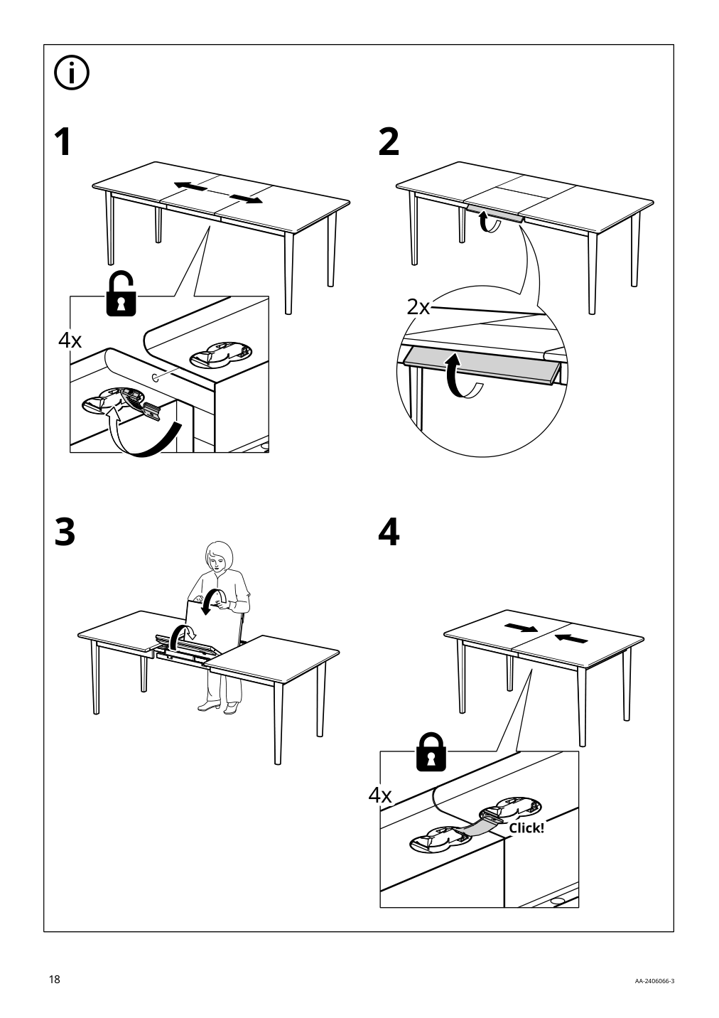 Assembly instructions for IKEA Skansnaes extendable table brown beech veneer | Page 18 - IKEA SKANSNÄS / SKANSNÄS table and 4 chairs 595.615.98