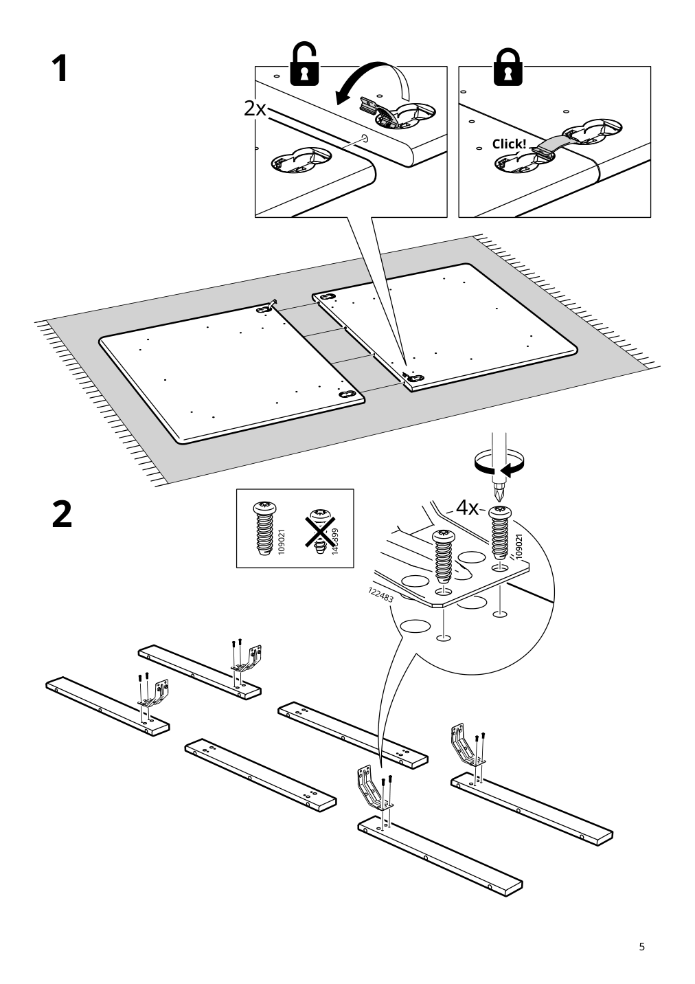 Assembly instructions for IKEA Skansnaes extendable table brown beech veneer | Page 5 - IKEA SKANSNÄS / SKANSNÄS table and 4 chairs 595.615.98